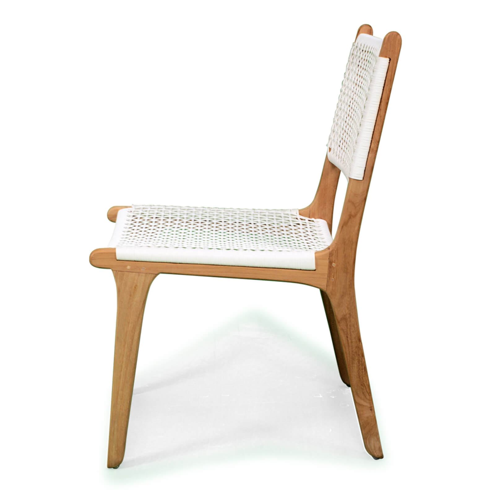 Augusta | Coastal, Mid Century Outdoor Wooden Dining Chair | White