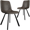 Ava | Metal Modern PU Leather Dining Chairs | Set Of 2 | Antique Grey