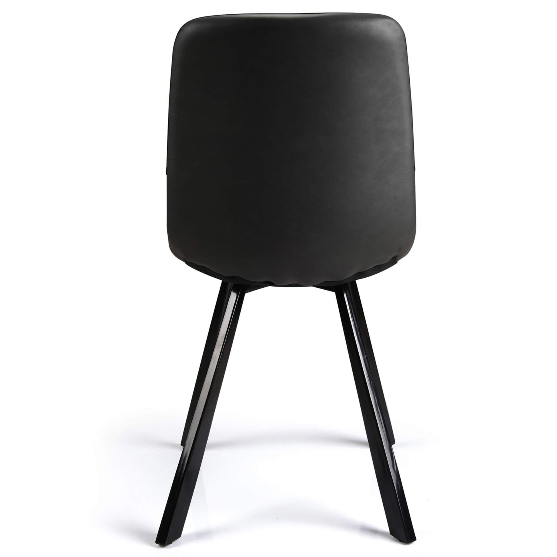 Ava | Metal Modern PU Leather Dining Chairs | Set Of 2 | Antique Black