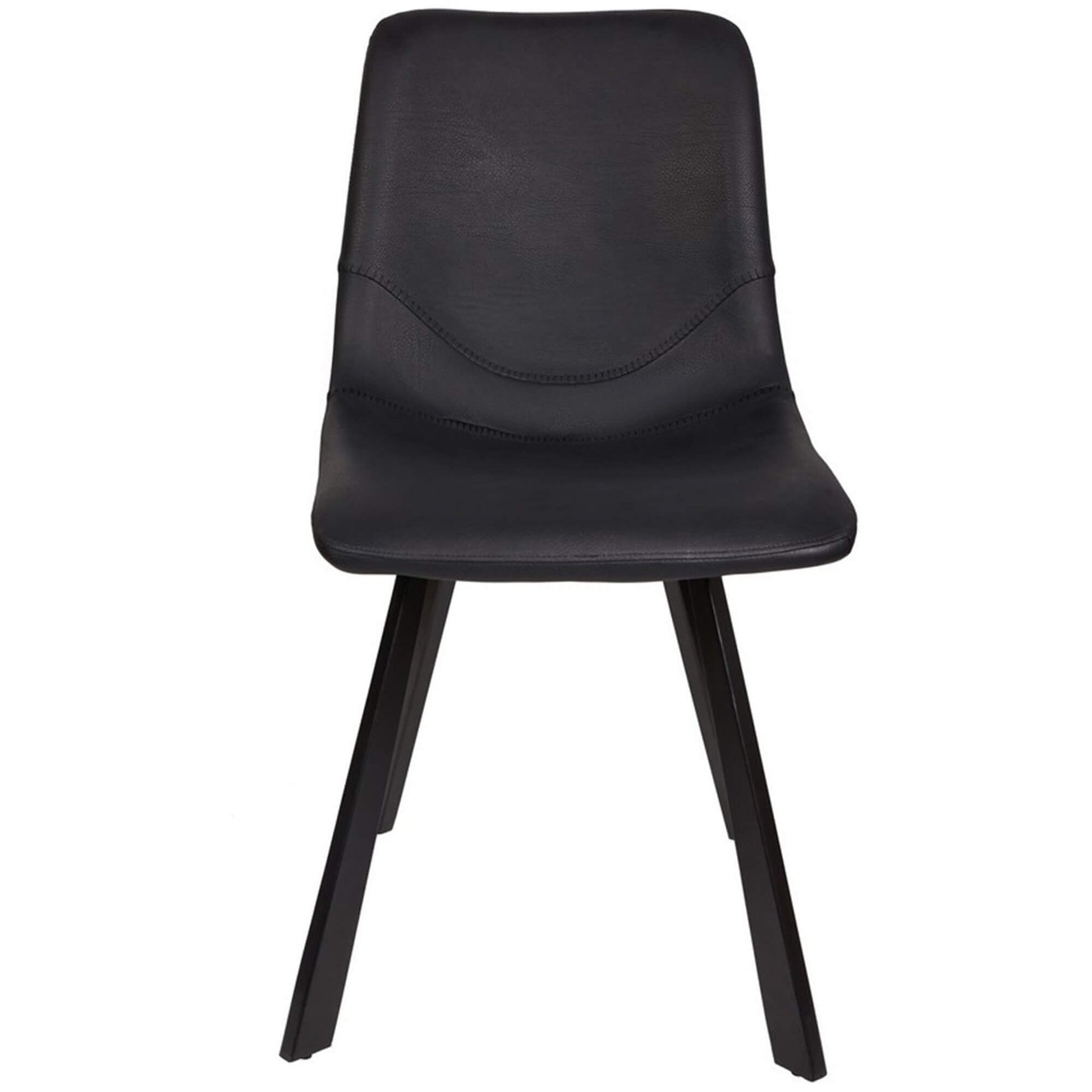 Ava | Metal Modern PU Leather Dining Chairs | Set Of 2 | Black