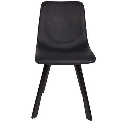 Ava | Metal Modern PU Leather Dining Chairs | Set Of 2 | Black