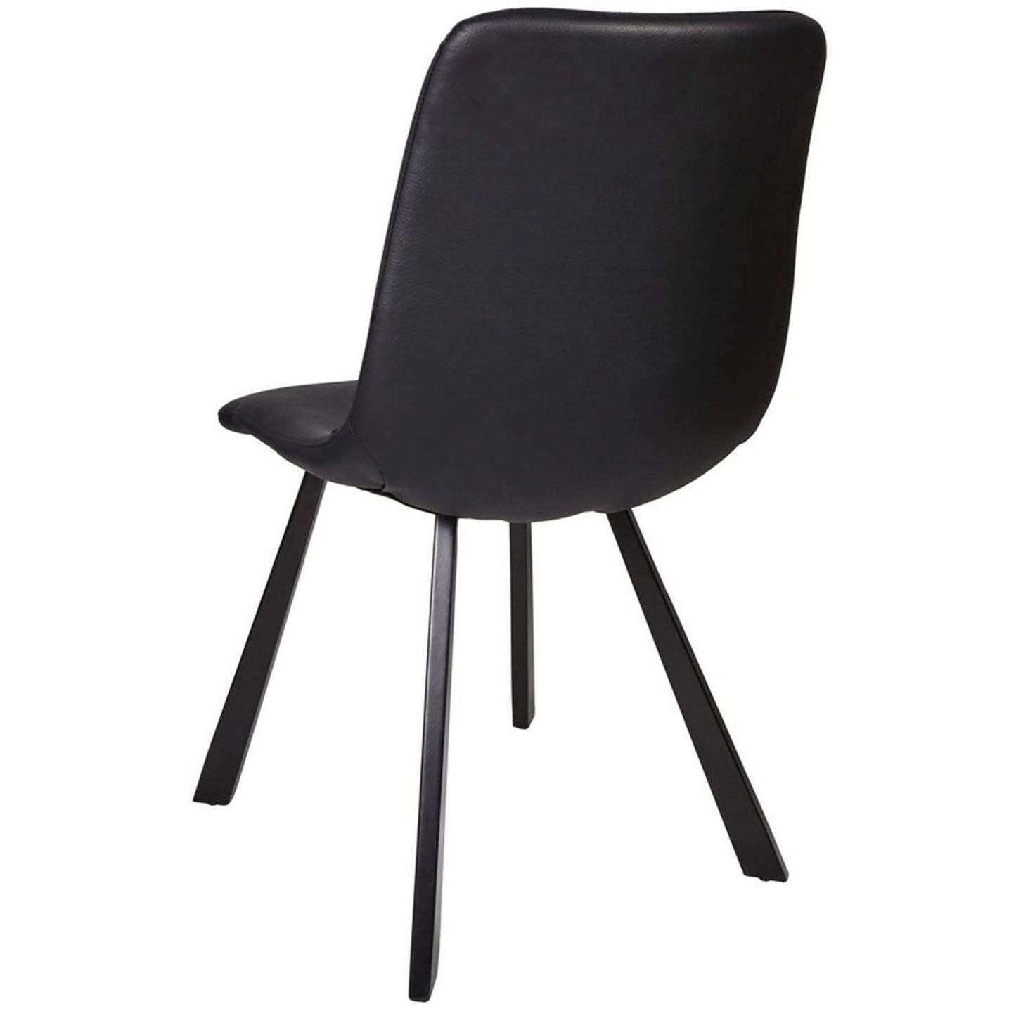 Ava | Metal Modern PU Leather Dining Chairs | Set Of 2 | Black