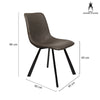 Ava | Metal Modern PU Leather Dining Chairs | Set Of 2 | Antique Grey