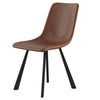 Ava | Metal Modern PU Leather Dining Chairs | Set Of 2 | Cognac