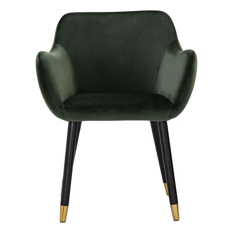 Balwyn | Grey Velvet, Modern Wooden Dining Chair | Olive