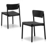 Bayville | Natural Black Coastal Wooden Dining Chairs | Set Of 2