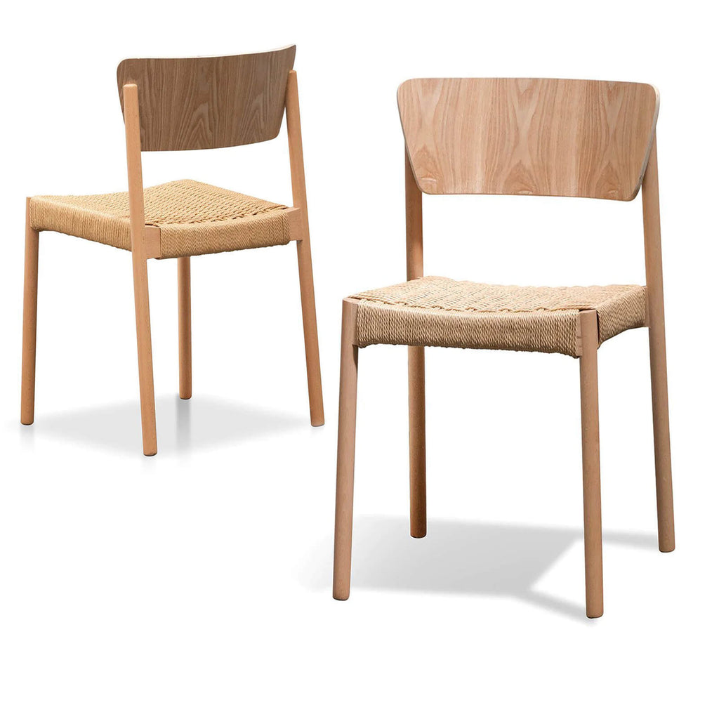 Bayville | Natural Black Coastal Wooden Dining Chairs | Set Of 2