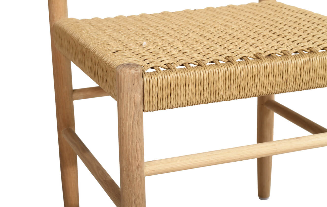 Beachmere | Natural Woven Coastal Wooden Dining Chair | Natural