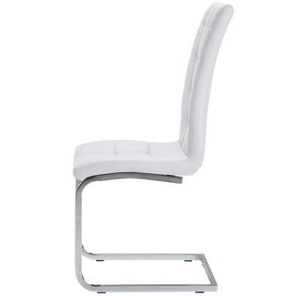 Belair | Modern, Metal PU Leather Dining Chairs | Set Of 4 | White