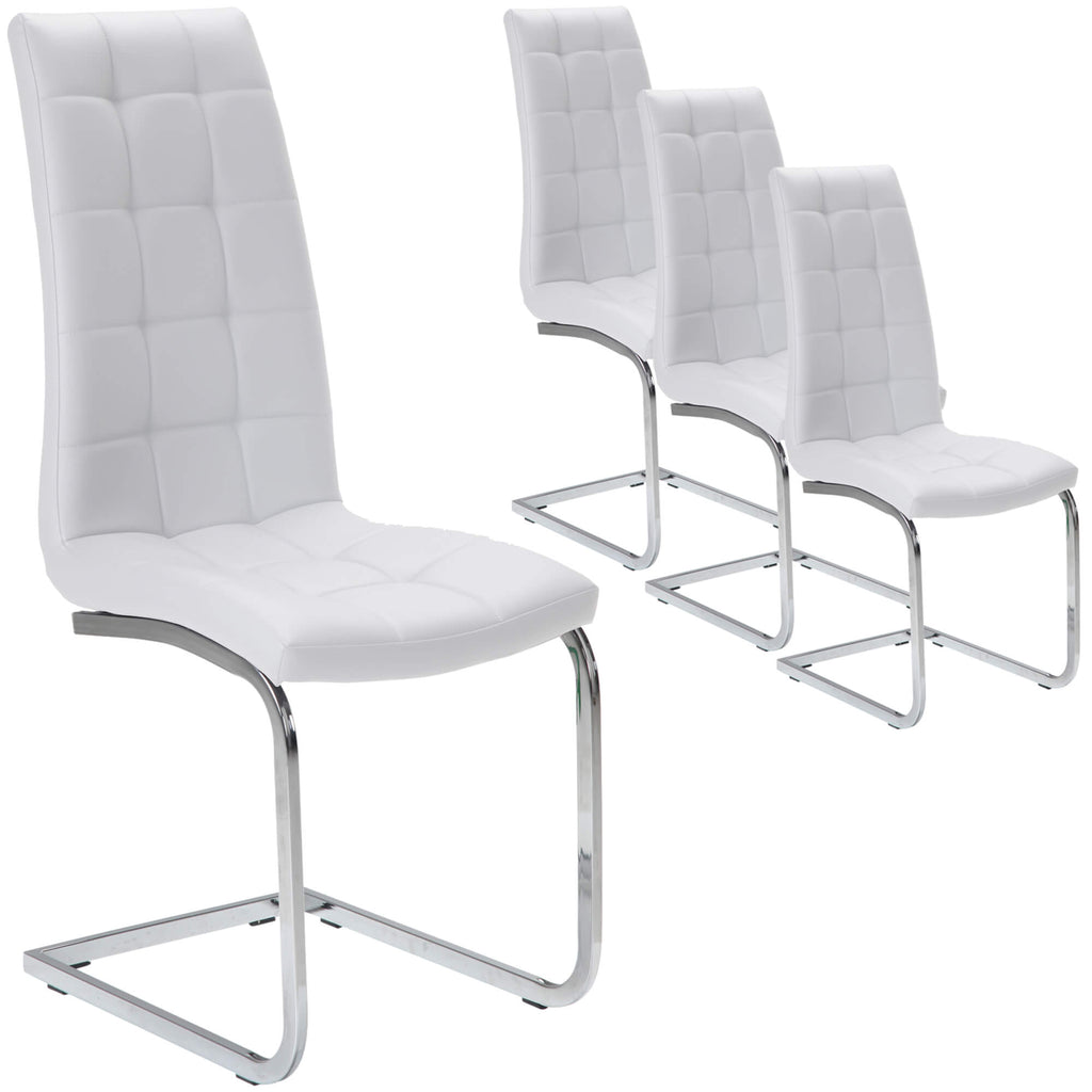 Belair | Modern, Metal PU Leather Dining Chairs | Set Of 4