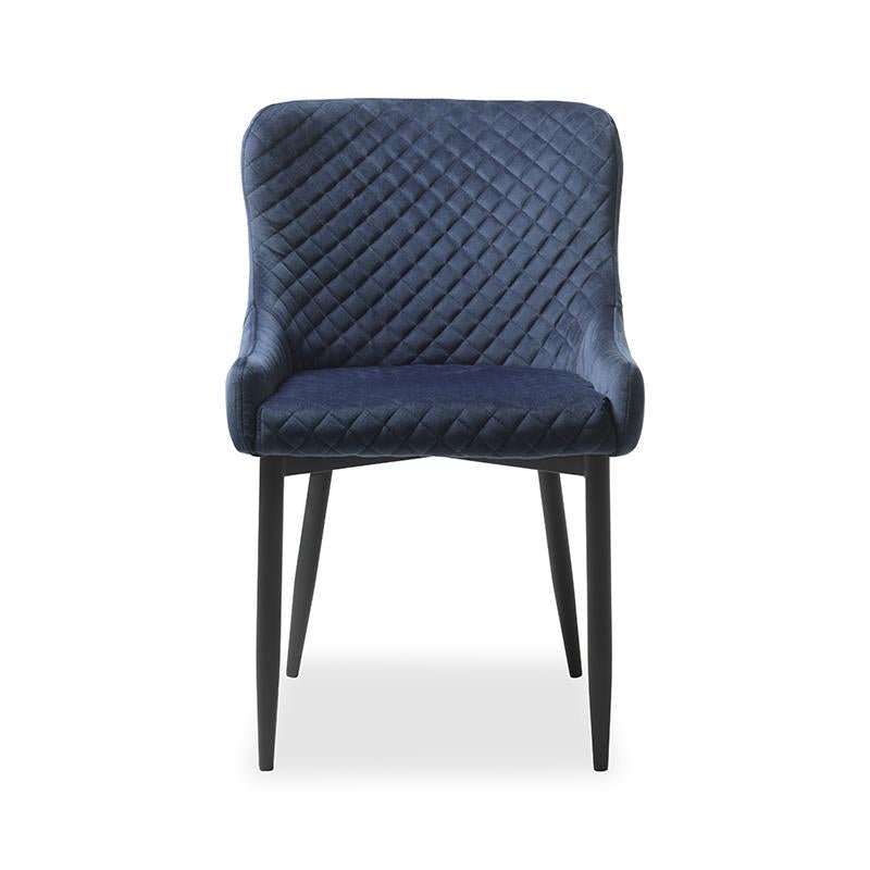 Berkshire | Metal Modern Velvet Dining Chairs | Set Of 2 | Blue
