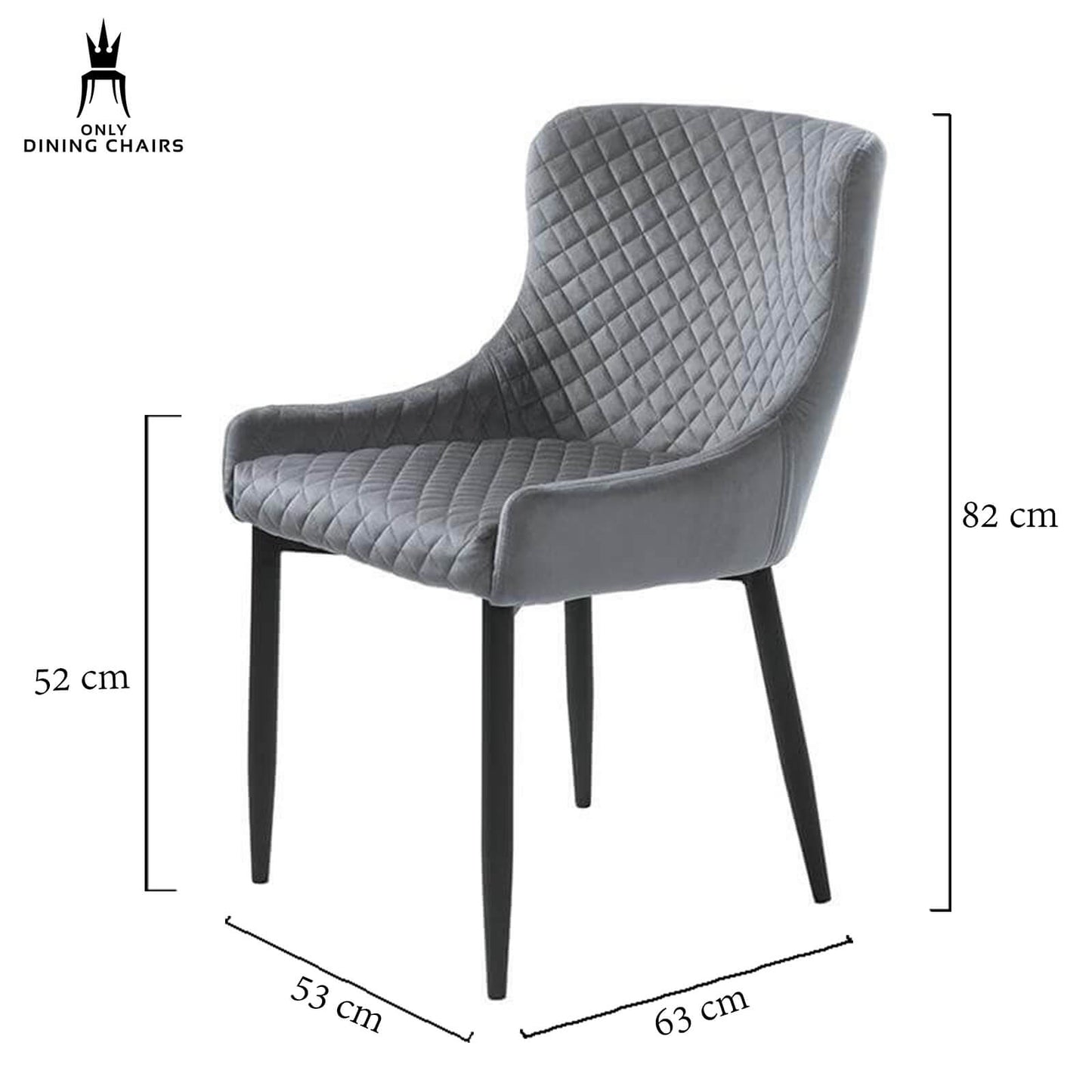 Berkshire | Metal Modern Velvet Dining Chairs | Set Of 2 | Grey