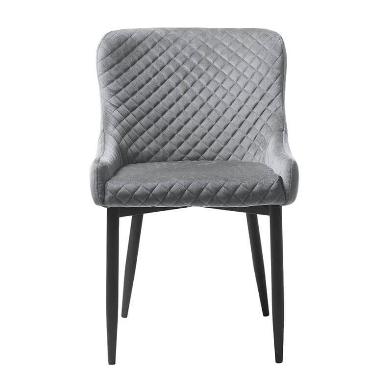 Berkshire | Metal Modern Velvet Dining Chairs | Set Of 2 | Grey