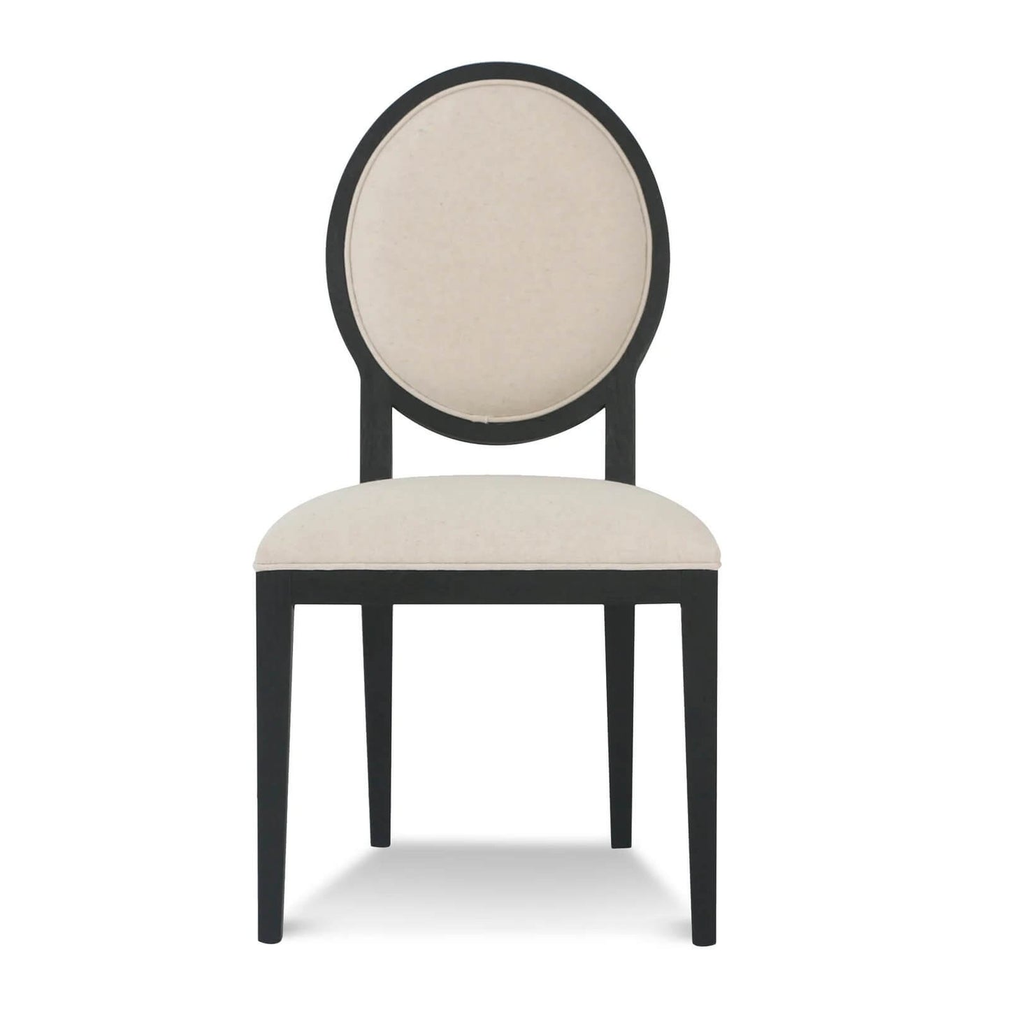 Berwick | Light Beige Fabric French Provincial Commercial Dining Chairs | Set of 2 | Black