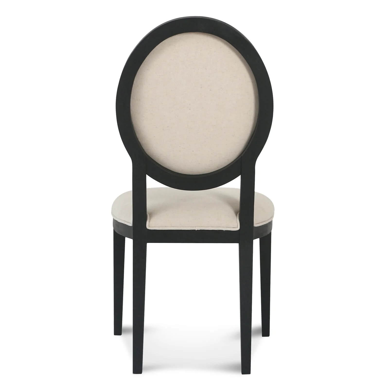 Berwick | Light Beige Fabric French Provincial Commercial Dining Chairs | Set of 2 | Black