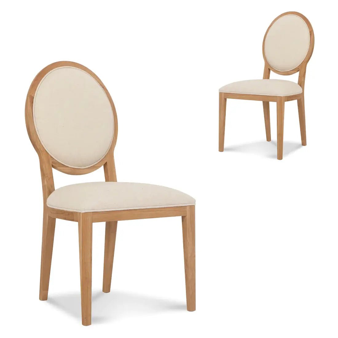 Berwick | Light Beige Fabric French Provincial Commercial Dining Chairs | Set of 2 | Natural