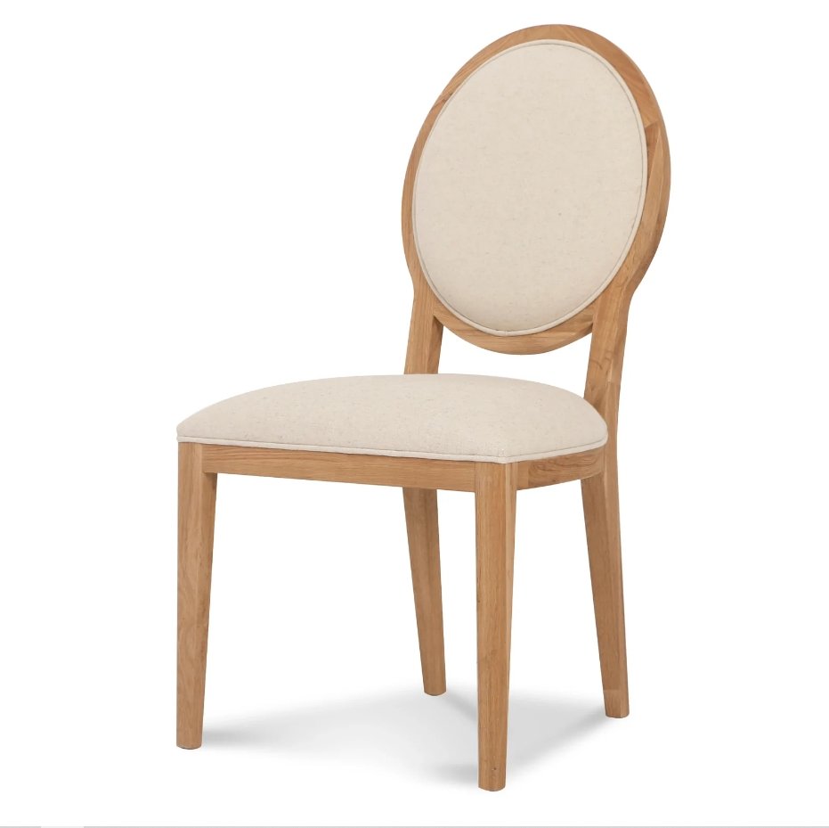 Berwick | Light Beige Fabric French Provincial Commercial Dining Chairs | Set of 2 | Natural