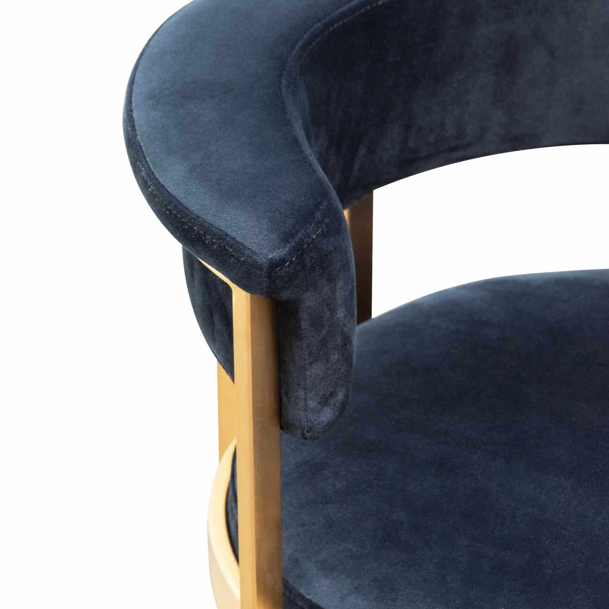 Beverly | Modern Velvet Boucle Fabric Bar Stools | Blue