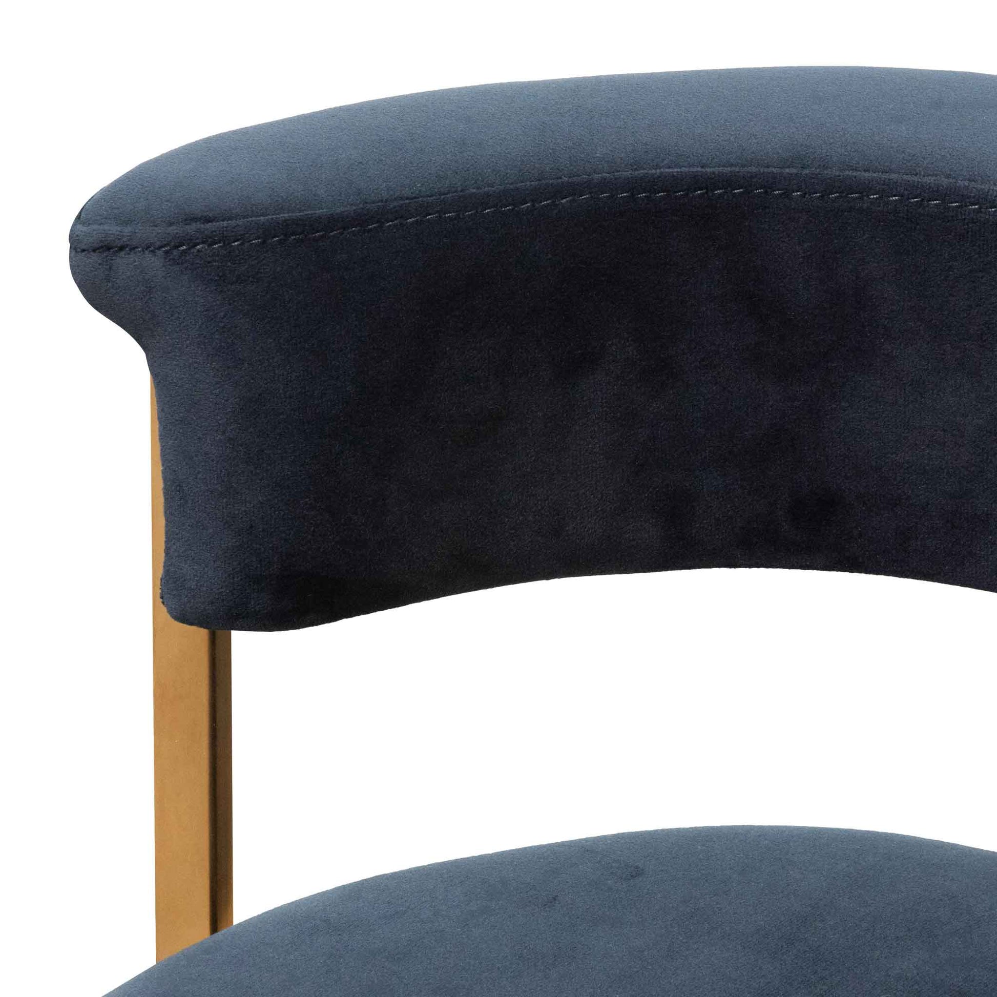 Beverly | Modern Velvet Boucle Fabric Bar Stools | Blue