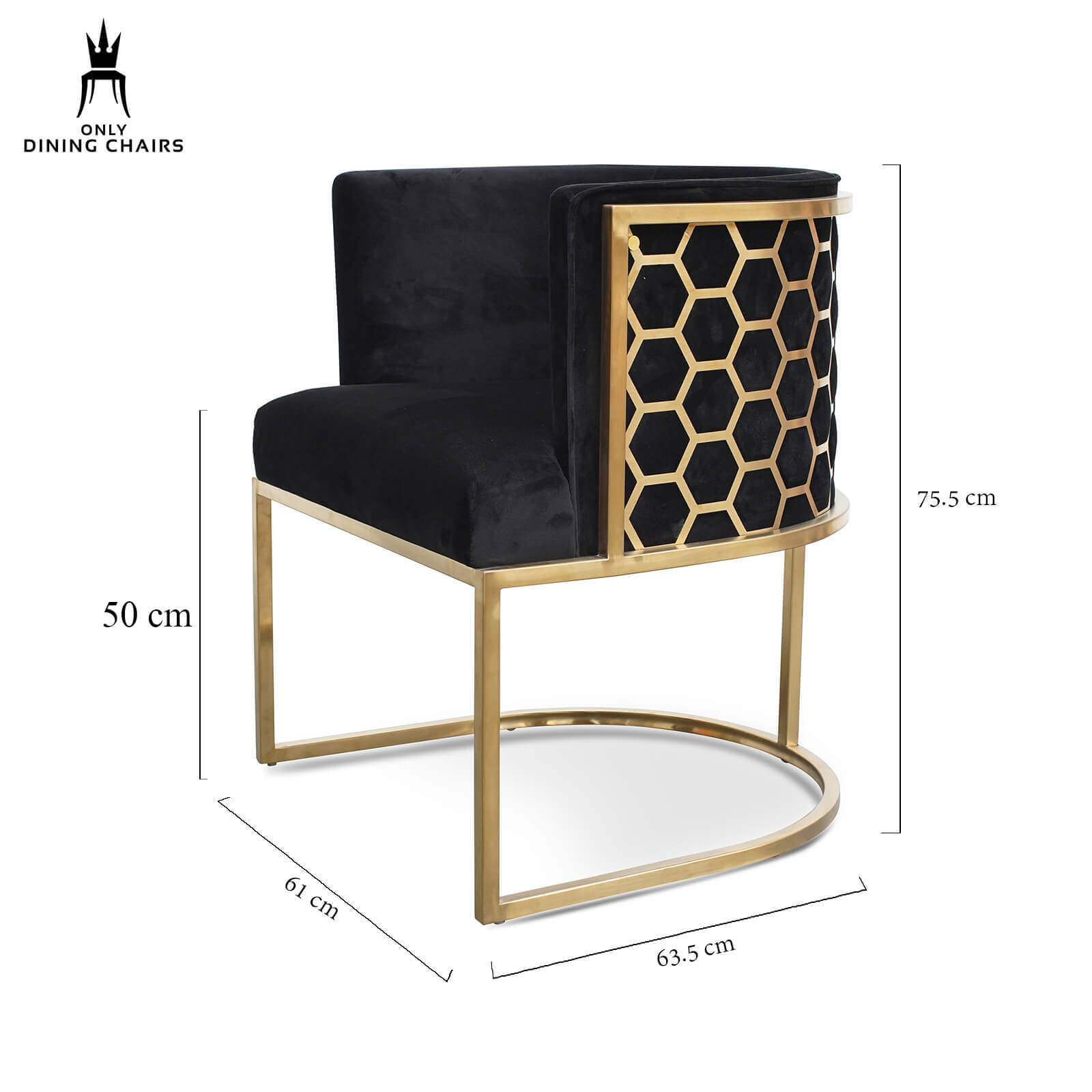 Beverly | Black, Hollywood Style Velvet Dining Chair | Black