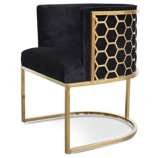 Beverly | Black, Hollywood Style Velvet Dining Chair | Black