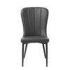 Bordeaux dark grey PU Leather Modern Dining Chair