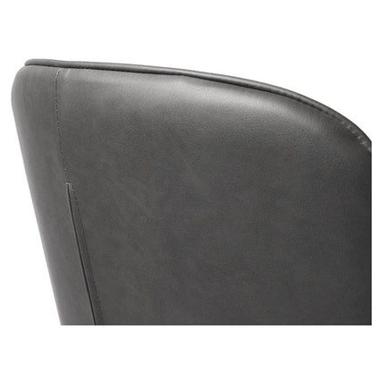 Bordeaux | Dark Grey Leather Modern Dining Chairs | Set Of 2 | Dark Grey