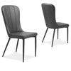 Bordeaux | Dark Grey Leather Modern Dining Chairs | Set Of 2