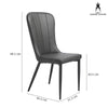 Bordeaux | Dark Grey PU Leather Modern Dining Chairs | Set Of 2