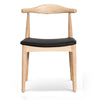 Bowman | Black Leather, Natural Wooden Dining Chairs | Set Of 2