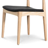 Bowman | Black Leather, Natural Wooden Dining Chairs | Set Of 2