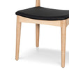 Bowman | Black Leather, Natural Wooden Dining Chairs | Set Of 2