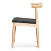 Bowman | Black Leather, Natural Wooden Dining Chairs | Set Of 2