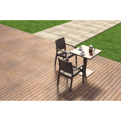 Bridgeport | Modern, Stackable, Plastic Indoor / Outdoor Dining Chair | Set Of 2 | Chocolate