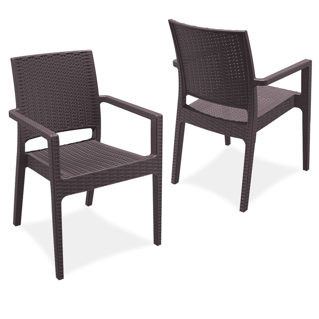 Bridgeport | Modern, Stackable, Plastic Outdoor Dining Chairs | Set Of 2