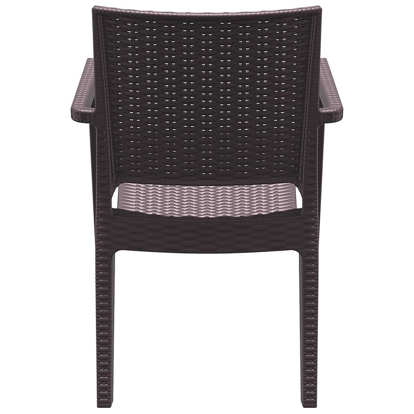 Bridgeport | Modern, Stackable, Plastic Indoor / Outdoor Dining Chair | Set Of 2 | Chocolate