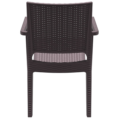Bridgeport | Modern, Stackable, Plastic Indoor / Outdoor Dining Chair | Set Of 2 | Chocolate