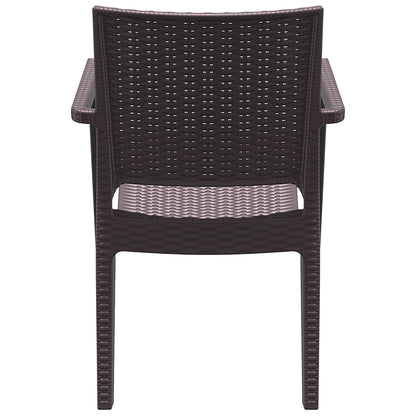 Bridgeport | Modern, Stackable, Plastic Indoor / Outdoor Dining Chair | Set Of 2 | Chocolate