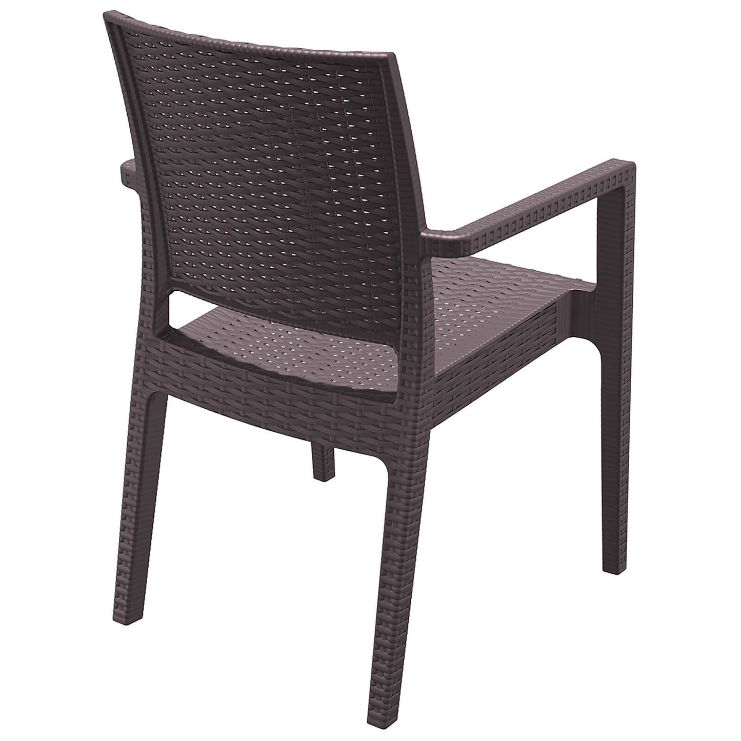 Bridgeport | Modern, Stackable, Plastic Indoor / Outdoor Dining Chair | Set Of 2 | Chocolate