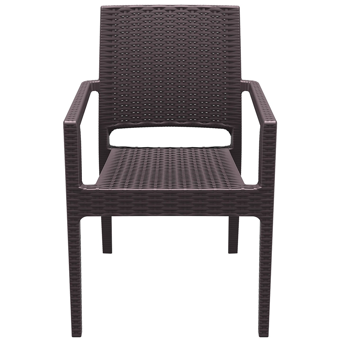 Bridgeport | Modern, Stackable, Plastic Indoor / Outdoor Dining Chair | Set Of 2 | Chocolate