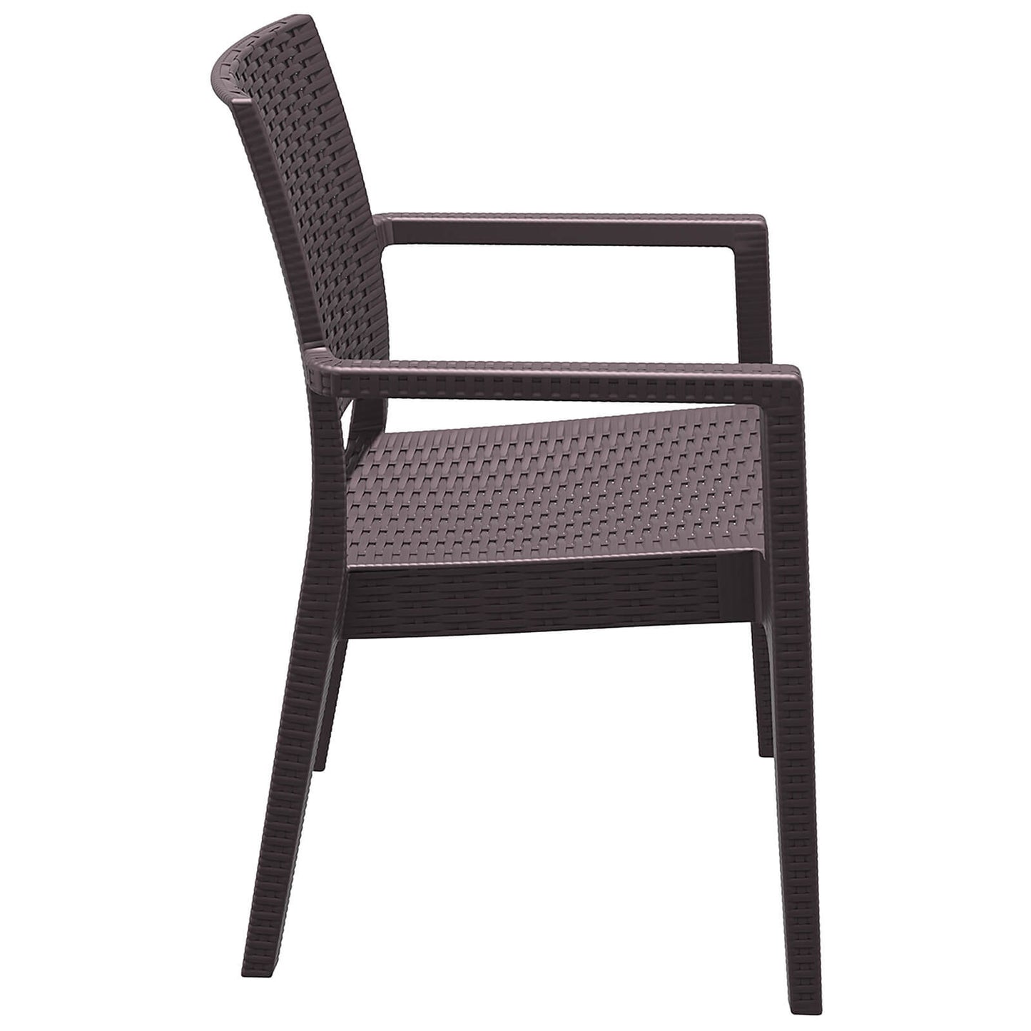 Bridgeport | Modern, Stackable, Plastic Indoor / Outdoor Dining Chair | Set Of 2 | Chocolate