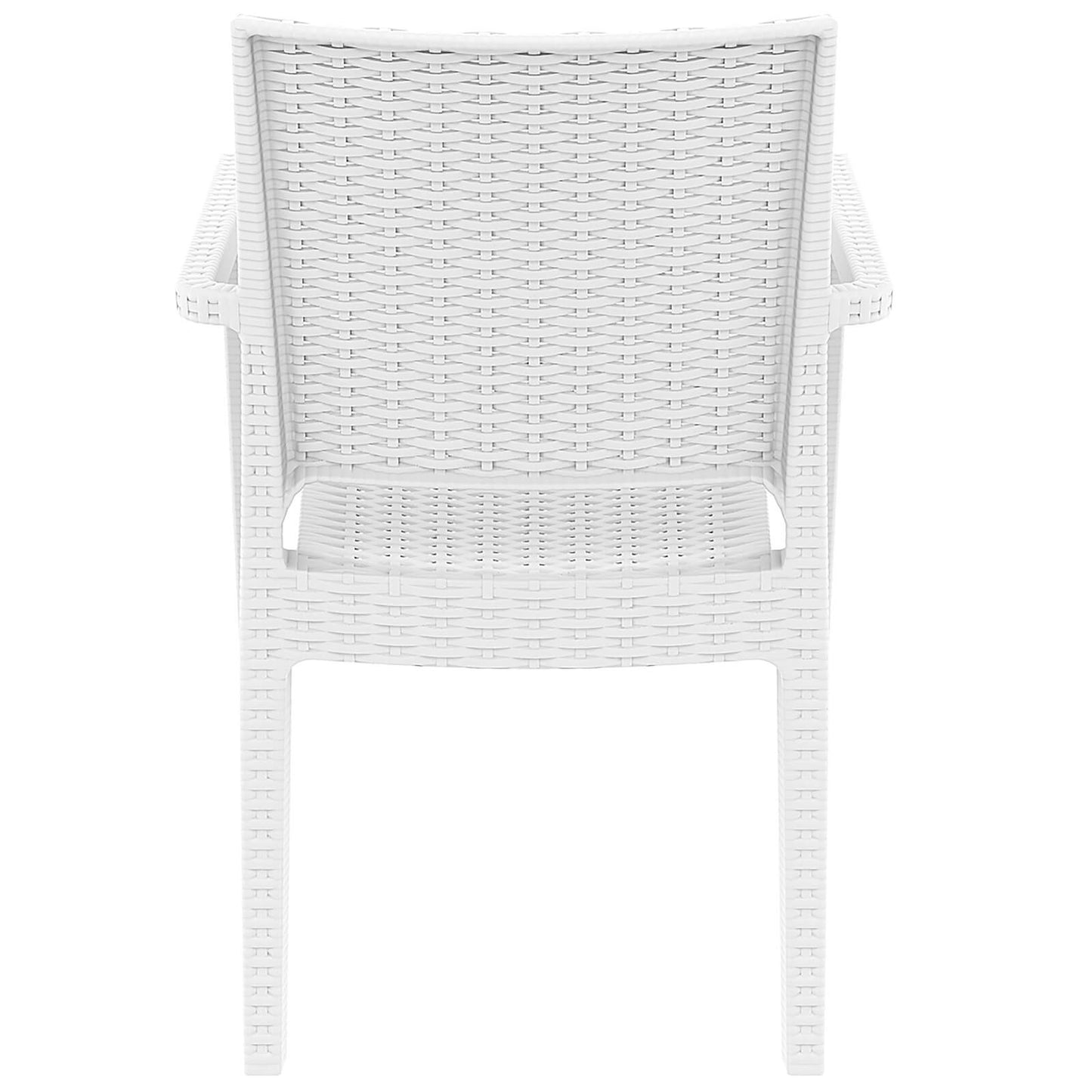 Bridgeport | Modern, Stackable, Plastic Indoor / Outdoor Dining Chair | Set Of 2 | White