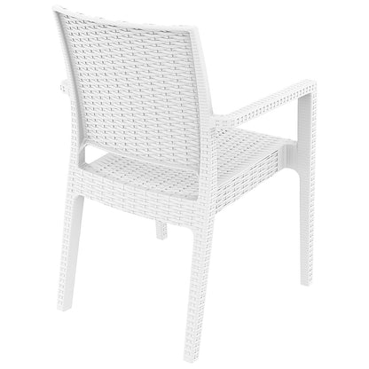 Bridgeport | Modern, Stackable, Plastic Indoor / Outdoor Dining Chair | Set Of 2 | White