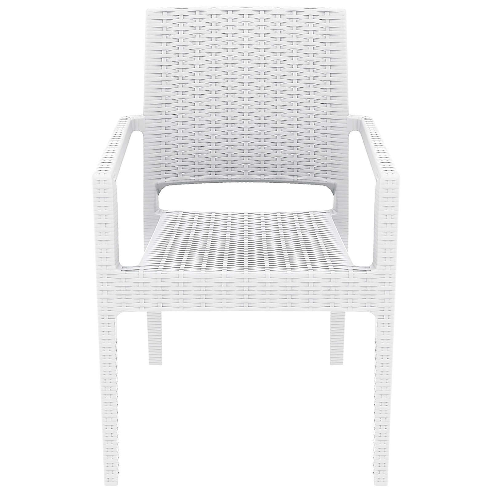 Bridgeport | Modern, Stackable, Plastic Indoor / Outdoor Dining Chair | Set Of 2 | White