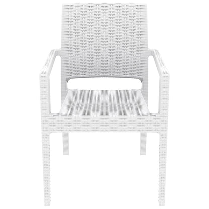 Bridgeport | Modern, Stackable, Plastic Indoor / Outdoor Dining Chair | Set Of 2 | White