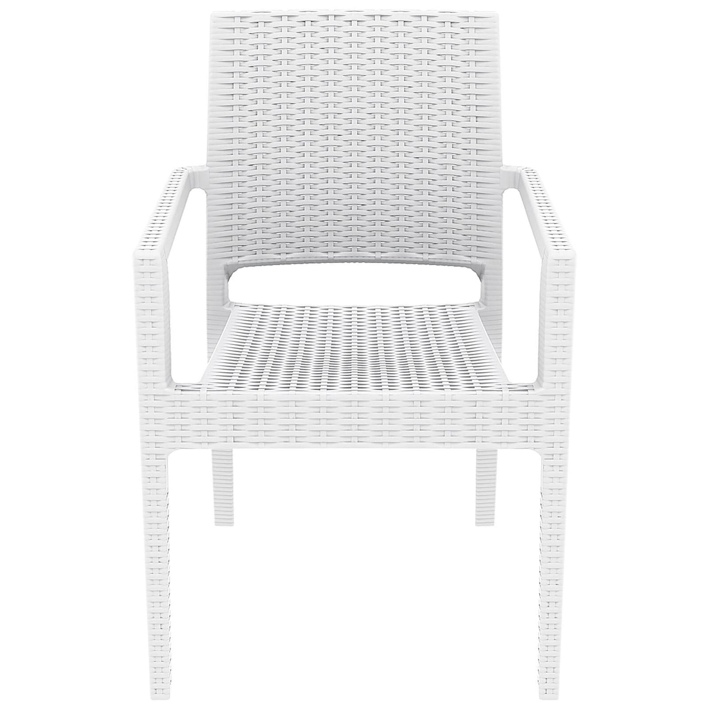 Bridgeport | Modern, Stackable, Plastic Indoor / Outdoor Dining Chair | Set Of 2 | White