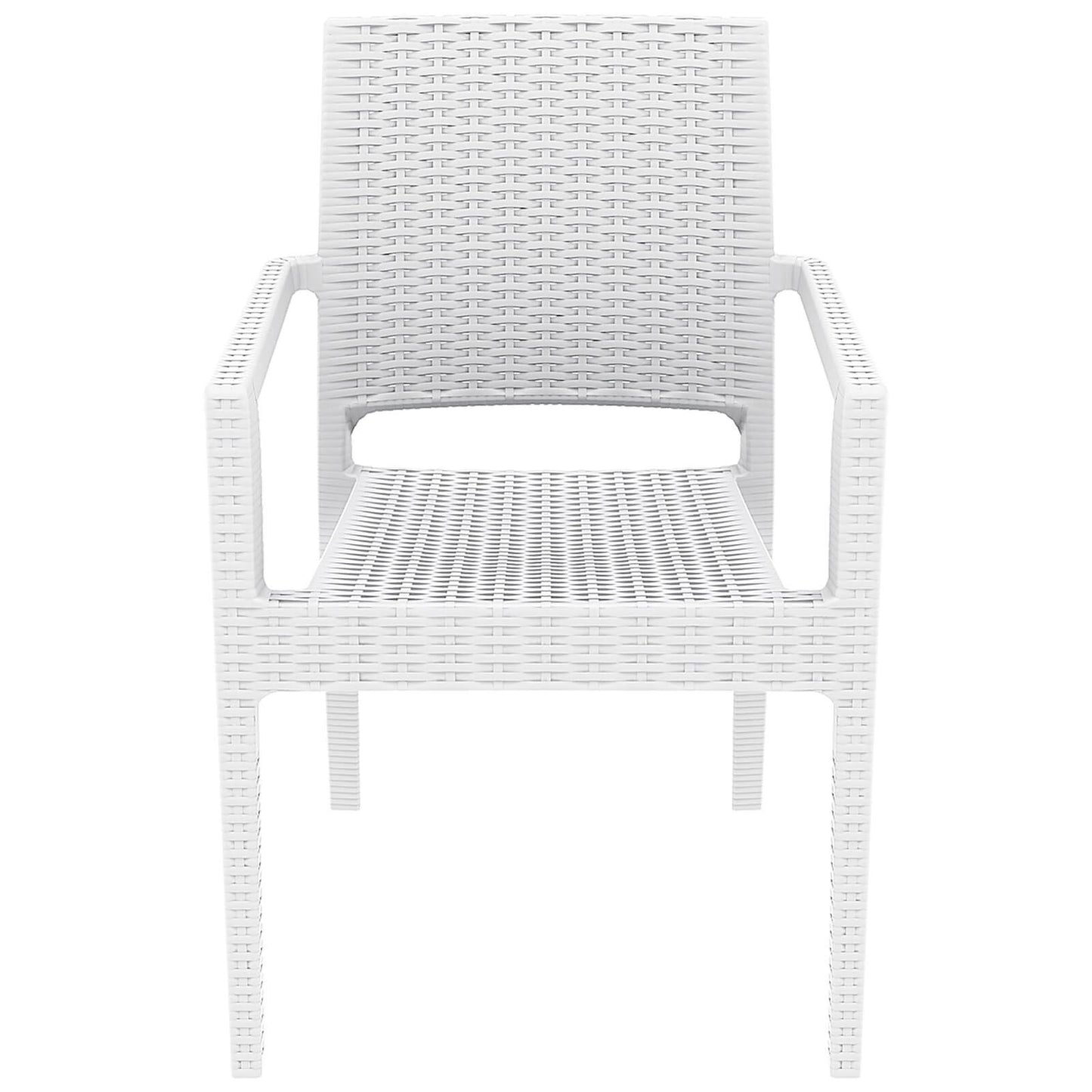 Bridgeport | Modern, Stackable, Plastic Indoor / Outdoor Dining Chair | Set Of 2 | White