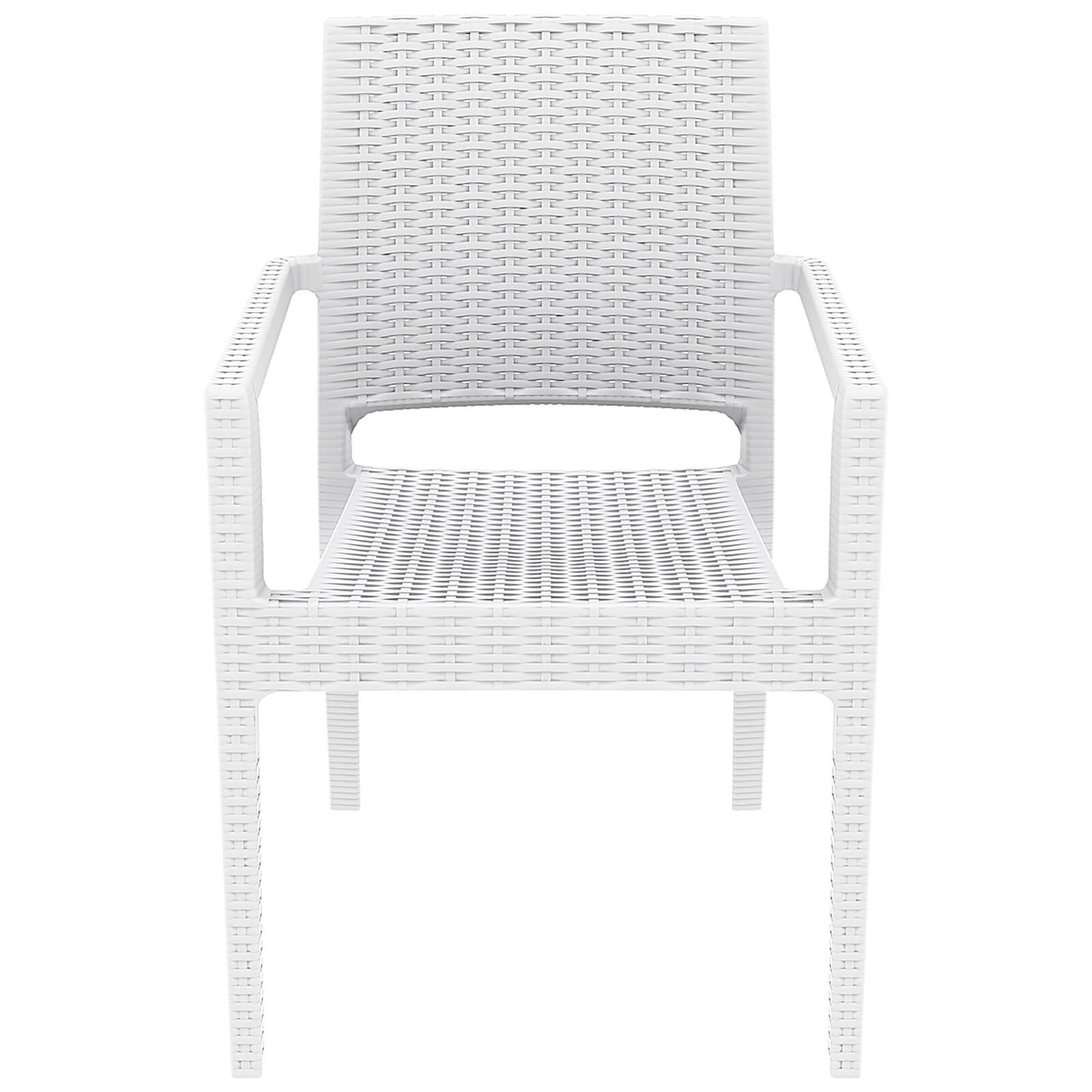 Bridgeport | Modern, Stackable, Plastic Indoor / Outdoor Dining Chair | Set Of 2 | White
