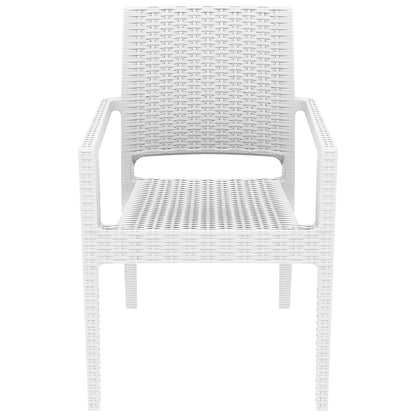 Bridgeport | Modern, Stackable, Plastic Indoor / Outdoor Dining Chair | Set Of 2 | White