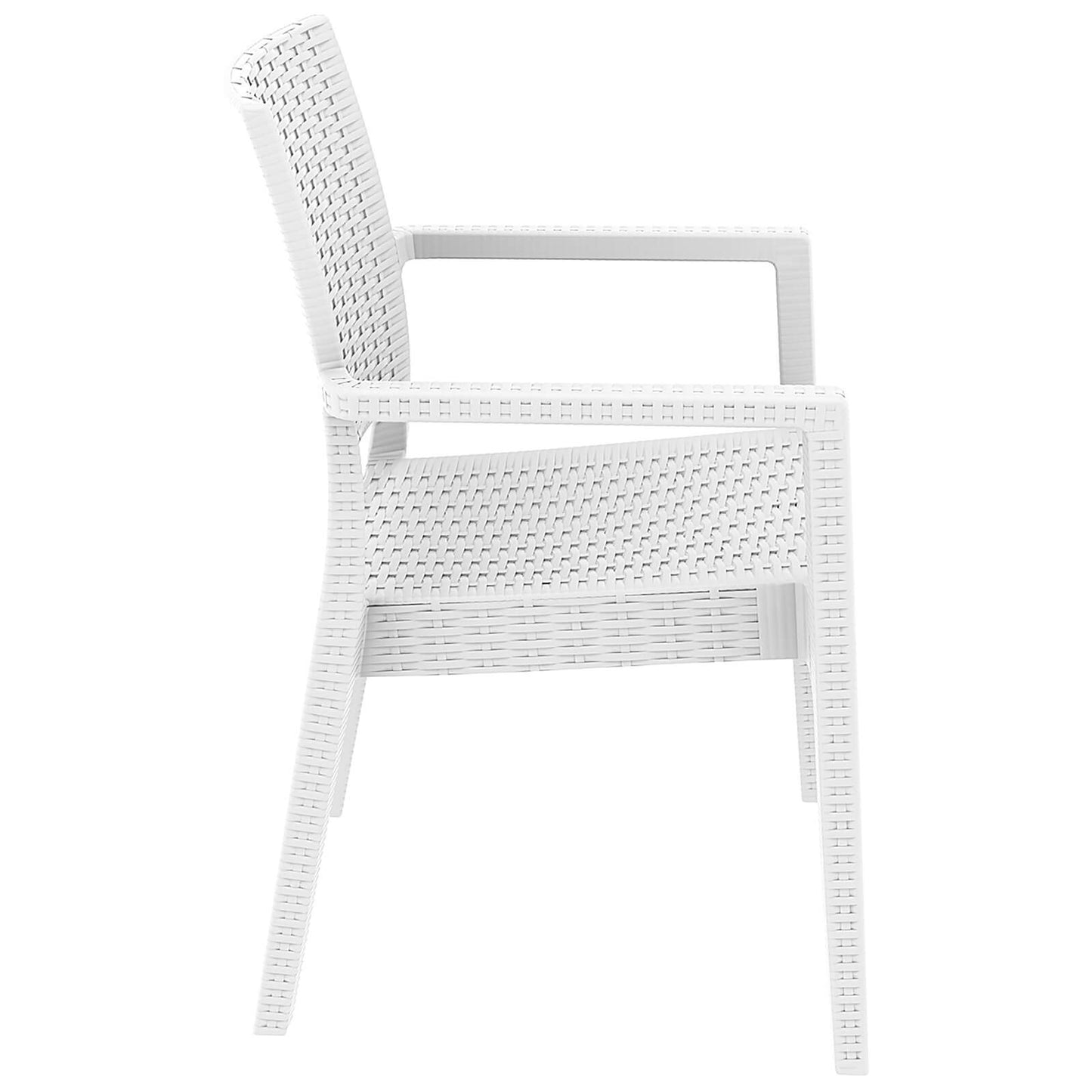 Bridgeport | Modern, Stackable, Plastic Indoor / Outdoor Dining Chair | Set Of 2 | White